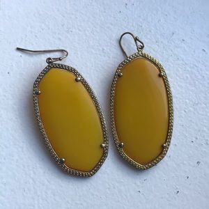 Kendra Scott Danielle yellow glass & gold earrings